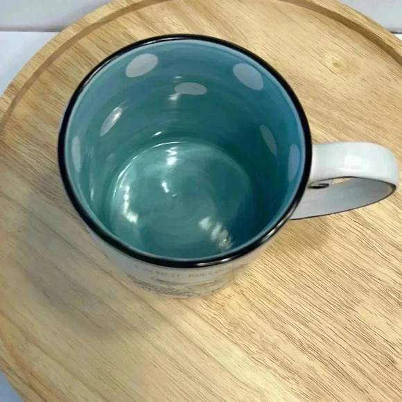 FRENCH BULLDOG xl Spectrum Brand Coffee Mug 21 OZ Aqua White Polka‎ Dots - Picture 2 of 5